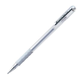 Pentel 0.8mm Tip Hybrid Gel Metallic Ink Pen with Comfortable Finger Grip - Silver