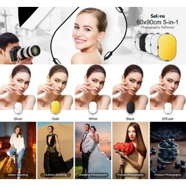 Selens 5-in-1 Reflector Portable Foldable for Photography Photo Studio Lighting and Outdoor Lighting