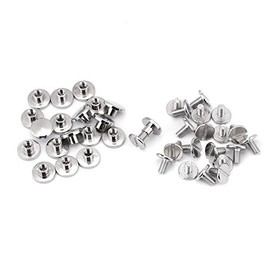 20 unids Durable Latón Roscado Cabeza Plana Tuerca Clavos Remaches Tornillos Craft Correa de Cuero Mango Bolsa Accesorios(5mm)