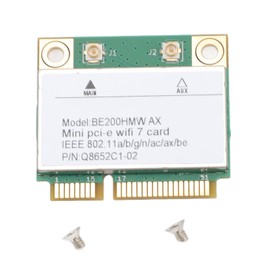 Tarjeta Mini PCI E WiFi 7, 8774Mbps 2 Bandas 2.4G 5G Tarjeta de Red Inalámbrica Gigabit Mini Adaptador WiFi de Interfaz PCIE con Bluetooth 5.4 BE200HMW para PC (Sin antena)