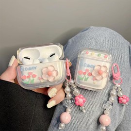 Xuyoz Compatible with Airpods 3rd Generation Case with Cleaning Kit, Cute Soft Clear Airpods 3 Case Airpod 3rd Protective Cover with Keychain Compatible with AirPods 3 Gen Charging Case 2021