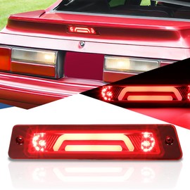 Auto Dynasty (OEM Spoiler Model 3D LED Rear 3rd Third Brake Light High Mount Stop Lamp Compatible with Ford Mustang LX Hatchback 87-93, Red Lens