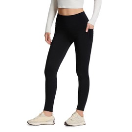 Yogipace CozyWarmth Tall Women's High Waisted Thick Fleece Lined Leggings Winter Thermal Tight with Side Pockets,30",Black,Size M