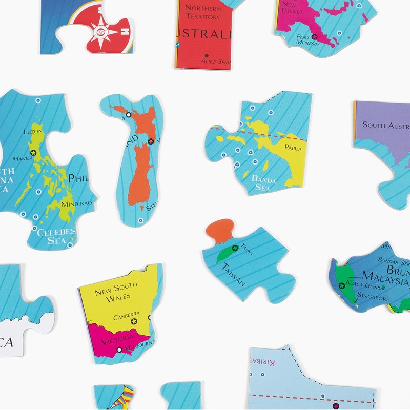 GeoToys GeoPuzzle, Australia & Oceania Shaped Jigsaw Puzzles, 70 Pc