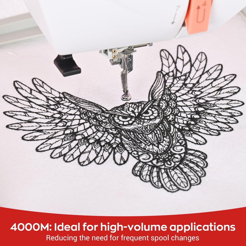 Richword Selected White Embroidery Thread 5000Y 40WT Polyester Thread 100