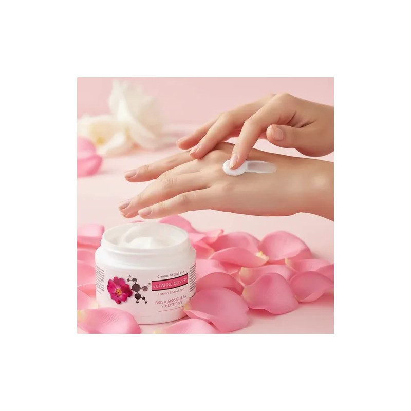 Crema Facial Rosa Mosqueta Peptidos Y Ácido Hialurónico