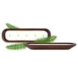 Restaurantware-Coco Casa 17.7 x 5.5 x 2 Inch Wood Dough Bowl Candle, 1 Hand Poured Bread Bowl Candle - Sandalwood Fragrance, Double Wax Blend, Soy Wax Scented Candle, Wooden Wick