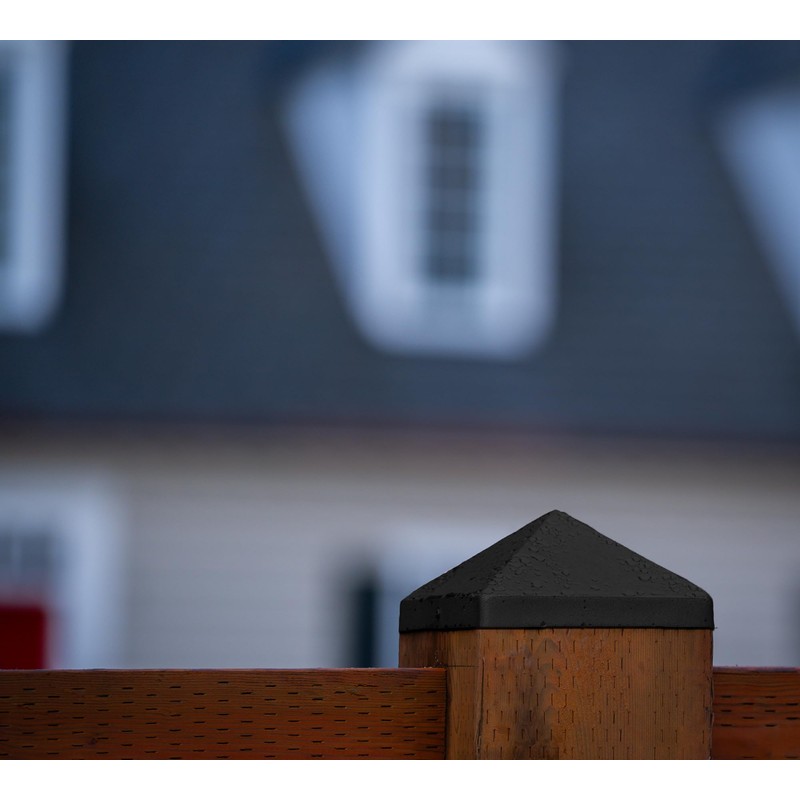 6x6 Pyramid Post Caps (5-Pack) – Stainless Steel, Matte Black