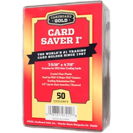 Cardboard Gold Card Saver 1 - 50 Count - Semi Rigid Card Holder, Trading Card Protectors - PSA-Approved Cardsaver for Baseball, Trading, Sports Cards - Card Sleeves, Binder, & Storage Box Compatible