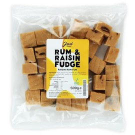 Just Treats Rum & Raisin Fudge (500g Share Bag)