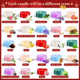 Scented Tea Candle Advent Calendar 2025 Adults Women, 24 Days Christmas Countdown Calendar with Candle Holder Xmas Suprise Gifts for Mom Wife