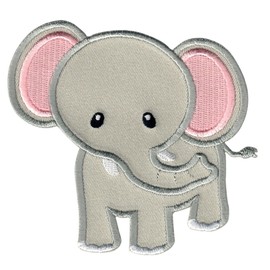 PatchMommy Elephant Patch, Iron On/Sew On - Appliques For Kids Children