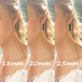 AoedeJ Silver Hoops Earrings Sterling Silver Sleeper Earrings Huggie Earrings Small Silver Hoops Earrings for Women (25mm)