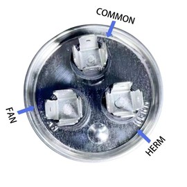 45 5 uF Dual Run capacitors 45/5 uF AC Capacitor 370 or 440 VAC Dual Run Start Air Conditioner Round Capacitors 45+5 MFD CBB65B for Motor Run or Heat Pump Air Conditioner or Condenser Straight Cool