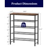 Kitsure Shoe Rack for Closet, Rustic Brown Shoe Organizer with