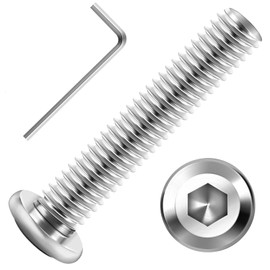 Valorada 20Pcs M4 x 30mm Flat Head Hex Socket Screws, 304 Stainless Steel Furniture Bolt, Full Thread Machine Screw with Hex Key
