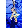 Colorful Initial Letter Keychains with Heart Charm and Tassel