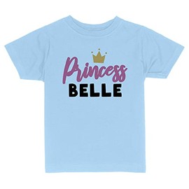 Princess Belle Toddler Kids T-Shirt 2T Light Blue
