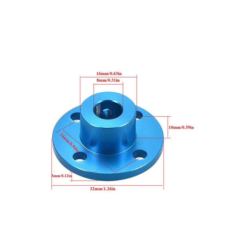 4pcs 8mm Aluminum Alloy Rigid Flange Coupling Motor Guide Shaft
