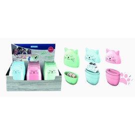 Stylex Pencil Sharpener with Eraser "Cat" Assorted Colours