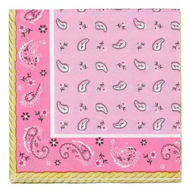 Iconikal Dinner Party Paper Napkins, Pink Bandana, 48-Count