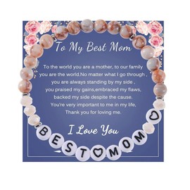 Mom Mothers Day Gifts Bracelet from Daughter Son, Mommy Mother Gifts for Christmas Birthday Presents for Mum Mama Present for Women Best Mom Gift from Daughters Sons