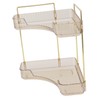 2 Tier Corner Bathroom Countertop Organizer Space Saving Easy Assembly