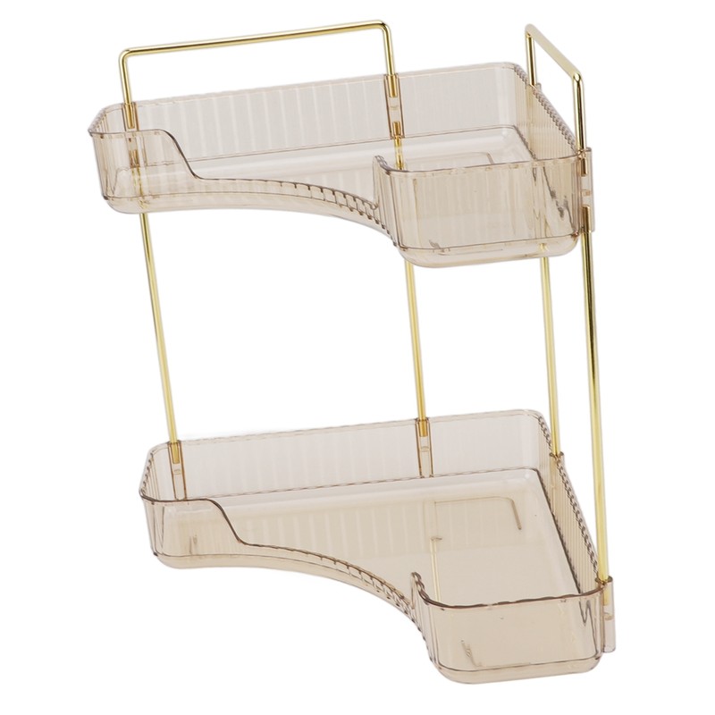 2 Tier Corner Bathroom Countertop Organizer Space Saving Easy Assembly
