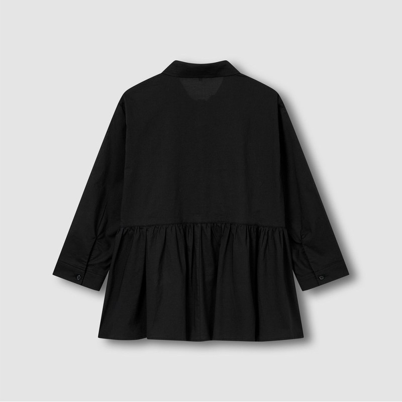 JAJU [JAJU] Women's Light Cotton 7-Quarter Sleeve Shirt_Black