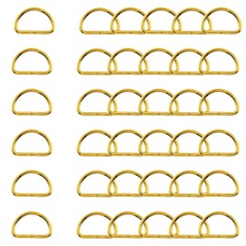 WedDecor 25mm Metal D Ring Non Welded Multi-Purpose Fasteners Adjustable Buckle for Webbing Strap, Arts and Crafts, Pet Collars, Repairing Bags (Gold, 20pcs)