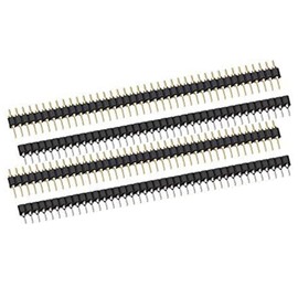 CLDIY 2 Pairs Gold Plated ROHS Single Row Round Pin 140 40P Straight Pin Header for PCB Board 2.0mm Pin Header for Computer and Breadboard Gold