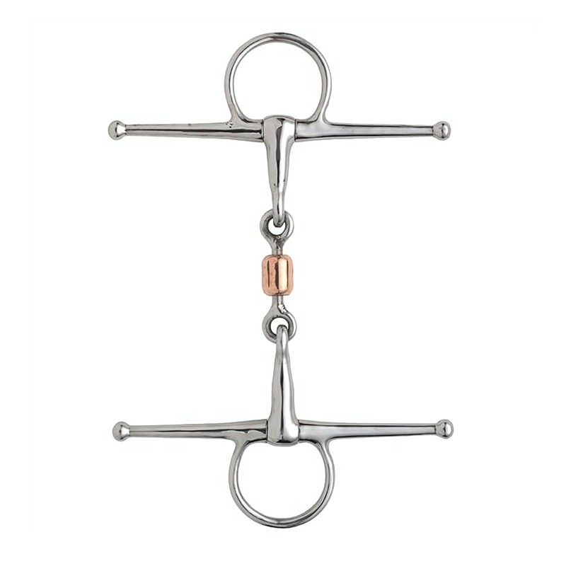 Full Cheek Snaffle Bit With Copper Peanut Stainless steel for
