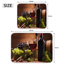 Dish Drying Mat Grape Red Wine Print Absorbent Microfiber Dishes Drainer Mat for Kitchen Counter Dining 16 x 18 Inch, Small