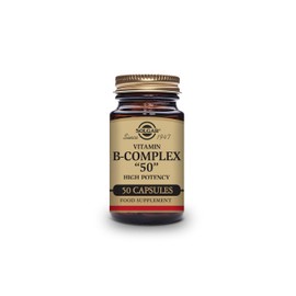 Solgar Vitamin B-Complex ''50'' Vegetable Capsules - Pack of 50 - High Potency Daily Capsule - Supports Mental Performance and Reduces Fatigue - With Thiamine, Riboflavin, Folic Acid - Vegan