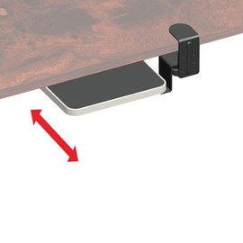 YANGHX Mouse Tray Clamp Under Desk Mouse Platform Clamp On Slide Out Ergonomic Mouse Tray Extender Sliding Pull Out (Black)