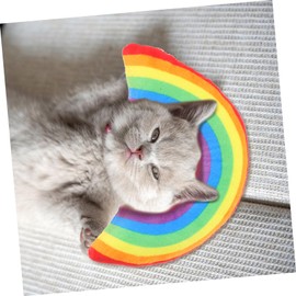 Hohopeti 4Pcs Cat Pillow Shaped Catnip Sleeping Pillows for Indoor Cats Soft Plush and Dark Rainbow Colors Interactive Cat for Deep Sleep and Neck Support