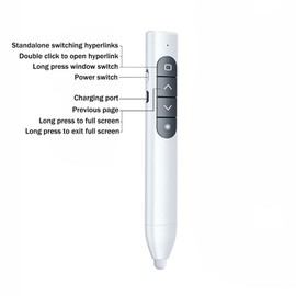 iFCOW Presenter Remote, Wireless RF USB Presentation Clicker with Stylus Pen Slide Advancer with Hyperlink for Classroom Meeting Lecture