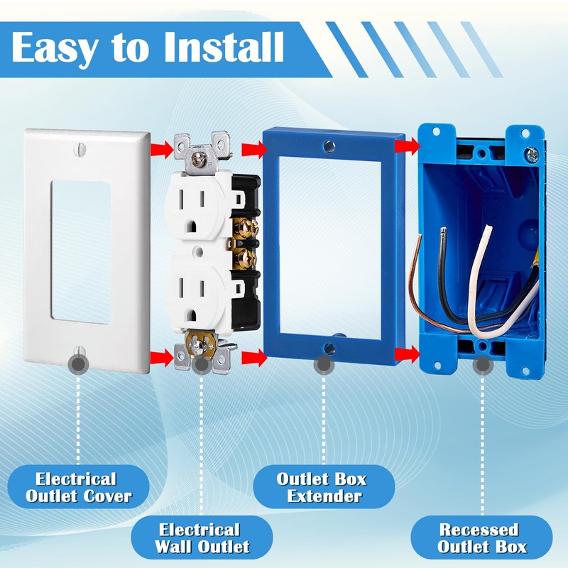 OwnMy 8PCS 1/2" Electrical Outlet Box Extenders, 1 Gang Electric