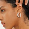 TOPGRILLZ Iced Out Hoop Earrings Cubic Zirconia Huggie Cartilage Cuff