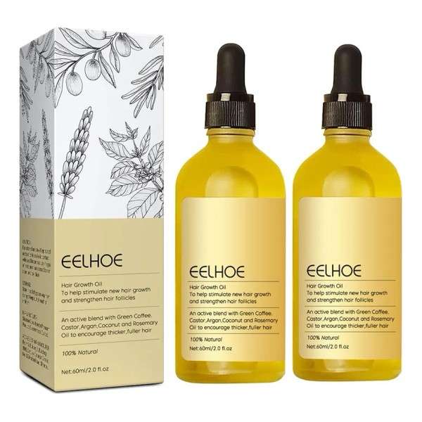 60ml*2 Aceite Vegano Natural Para El Crecimiento Del Cabello