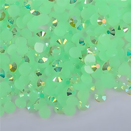 Flatback Rhinestones Round Gems for Nails Art and Crafts 4000Pcs SS6 2mm AB Crystals Glitter Stone DIY Bags Clothes Shoes (Light Green AB)
