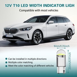 2PCS 158 LED Bulb W5W 168 192 194 T10 Wedge Light Bulbs, 12V Car T10 LED Light Plug-in Bubble, T10 Small Light Bulb COB Interior Light Universal for Car Reading Light, Side Marker Light, Door Light
