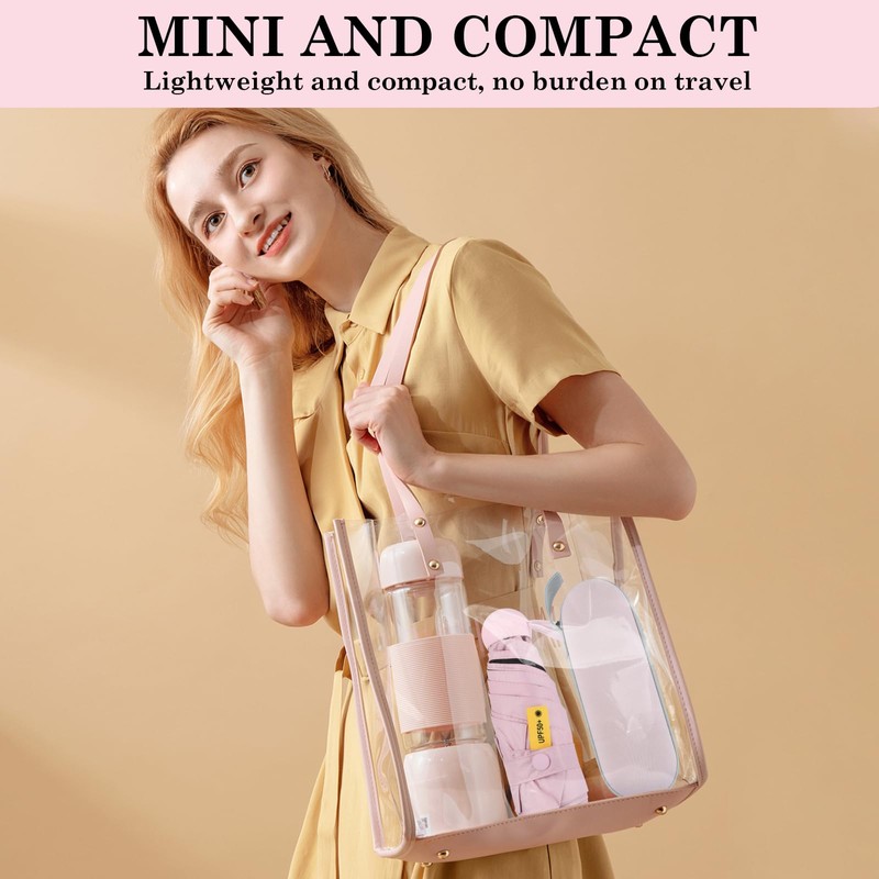 Wisebom Mini Umbrella, Pocket Umbrellas with 6 Ribs, Small UV