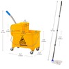 Mind Reader Mop and Bucket Set with Wringer, Mop Included,