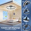CHAREADA Ceiling Fan with Light, 20" Modern Low Profile foldable