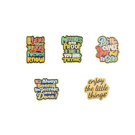 Quotes Brooch Set Positive Letter Enamel Pins Inspirational Saying Brooch Pins Motivational Phrase Enamel Lapel Pins Positive Saying Enamel Pin Set for Backpacks Clothing Hats Decor, Metal