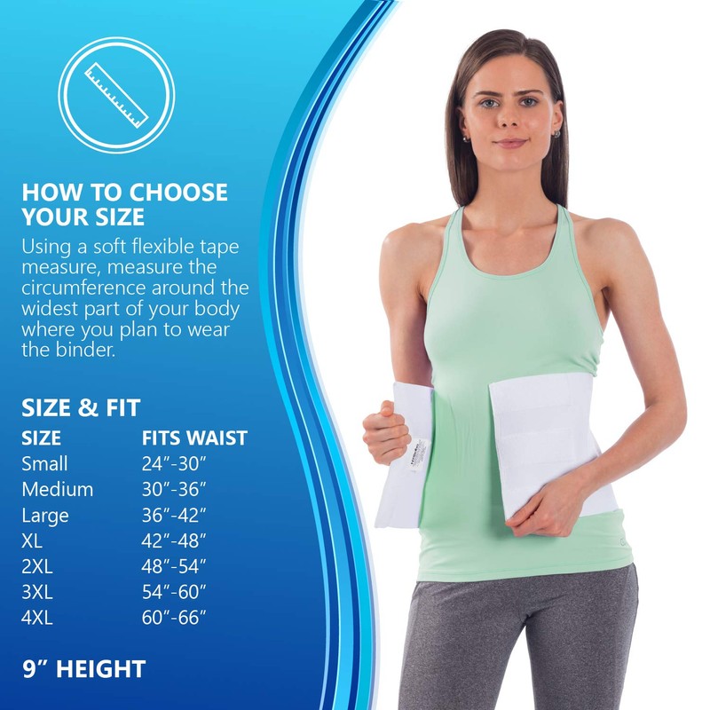 NYOrtho Tapered Abdominal Binder - Firm Compression Wrap - Breathable