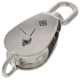 3/8" Rope x 2" Sheave Stainless Steel Swivel Eye Block with Bottom Loop