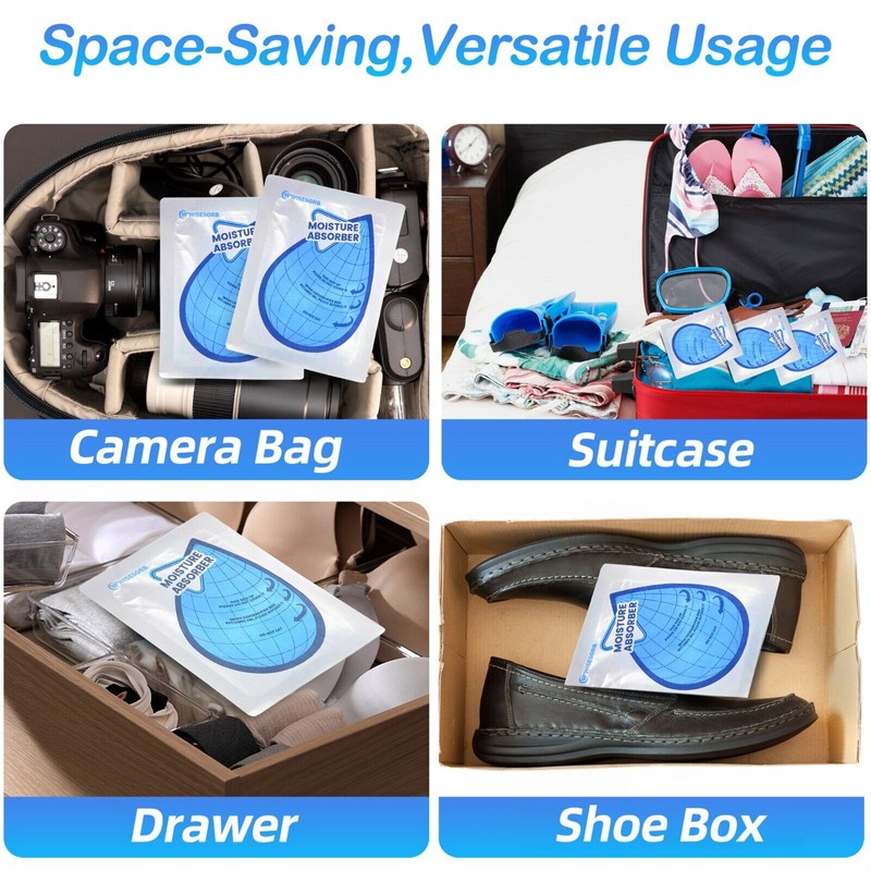 WISESORB 100g 30 Packs Moisture Absorbers Dehumidifier Bags for Storage,