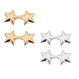 4 Pair Waist Tightener Clips,Adjustable Jeans Waist Tightener,Reusable Pentagram Trouser Tighteningclips,Durable Jean Clips,No Sewing Required Jean Button,for Loose Pants Skirts Sleeves(Gold,Silver)